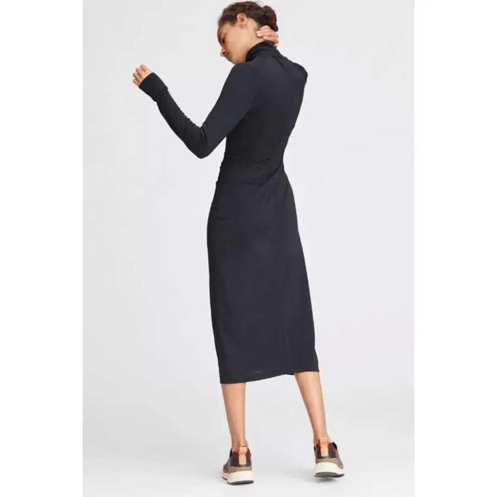 Rag & Bone NWT Black Draped Shaw Midi Dress- Size XXS - Picture 6 of 11